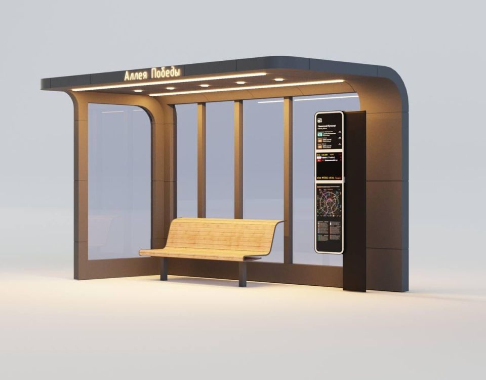 Югра начала монтаж остановочных комплексов у Аллеи Победы в Макеевке