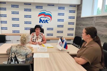 Сегодня, 9 июля, провела личный прием граждан в общественной приемной Председателя Партии «Единая Россия» Центрально-Городского внутригородского района Макеевки